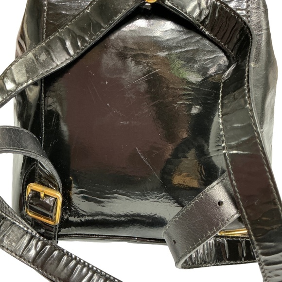 Gucci Black Bamboo Patent Leather Backpack - Picture 12 of 12